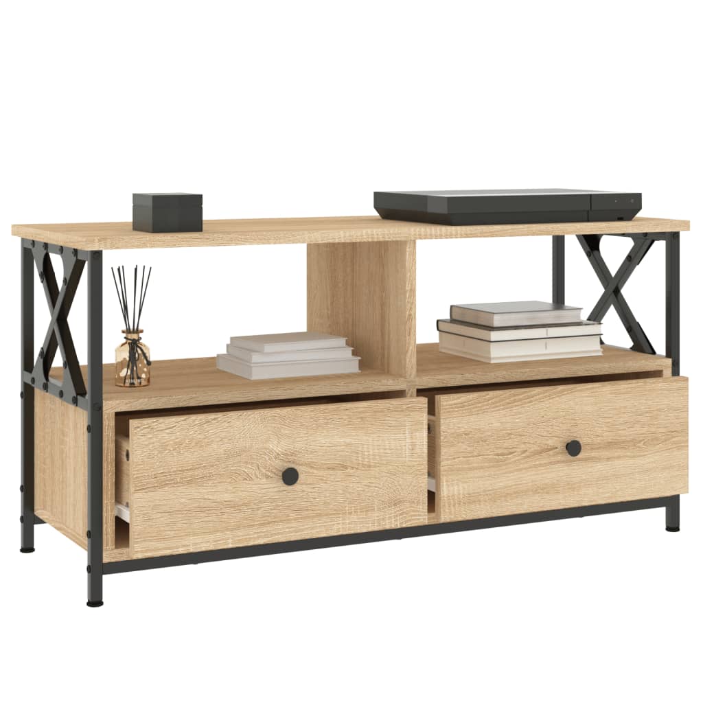 TV-Schrank Sonoma-Eiche 90x33x45 cm Holzwerkstoff & Eisen