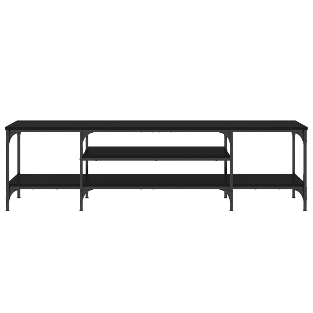 TV-Schrank Schwarz 161x35x45 cm Holzwerkstoff & Eisen