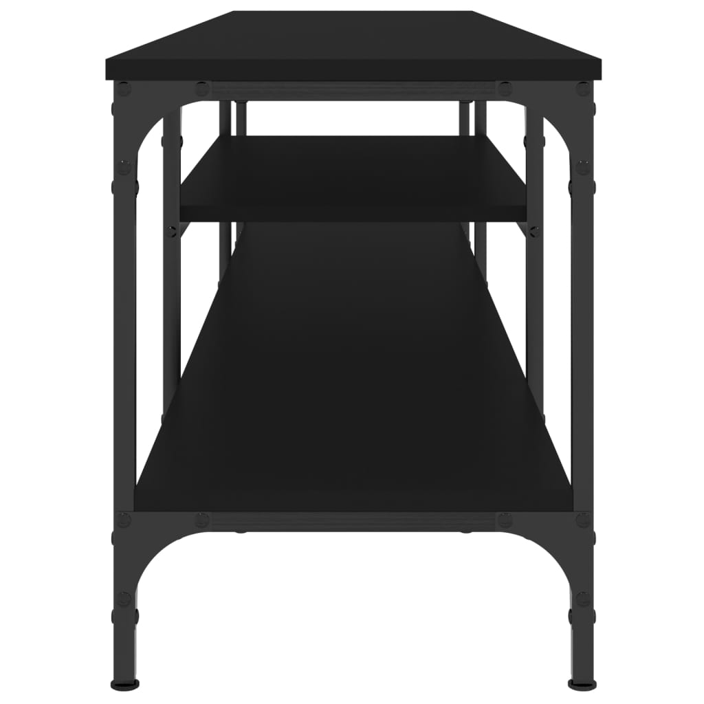 TV-Schrank Schwarz 161x35x45 cm Holzwerkstoff & Eisen