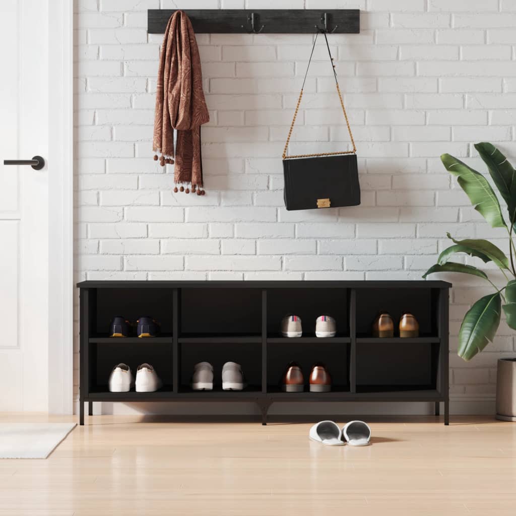 Schuhregal Schwarz 131x35x50 cm Holzwerkstoff