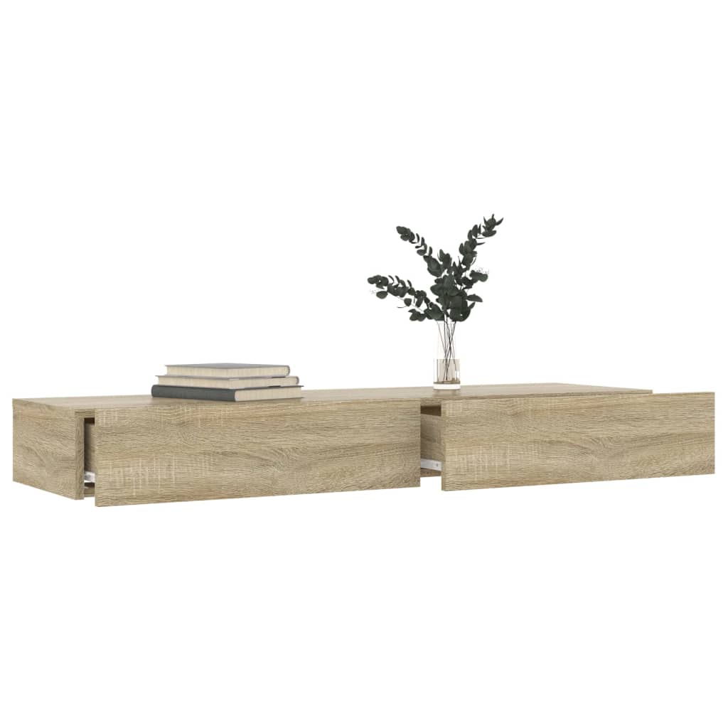 TV-Schrank mit LED-Leuchten Sonoma-Eiche 120x35x15,5 cm