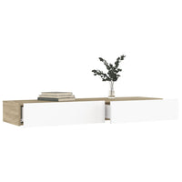 Thumbnail for TV-Schrank mit LED-Leuchten Weiß & Sonoma-Eiche 120x35x15,5 cm