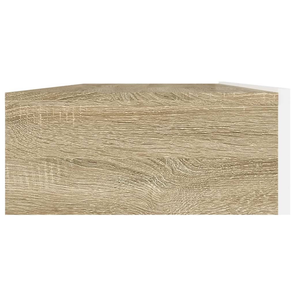 TV-Schrank mit LED-Leuchten Weiß & Sonoma-Eiche 120x35x15,5 cm