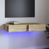 Thumbnail for TV-Schrank mit LED-Leuchten Sonoma-Eiche 90x35x15,5 cm