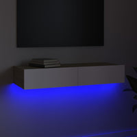 Thumbnail for TV-Schrank mit LED-Leuchten Weiß und Sonoma-Eiche 90x35x15,5 cm