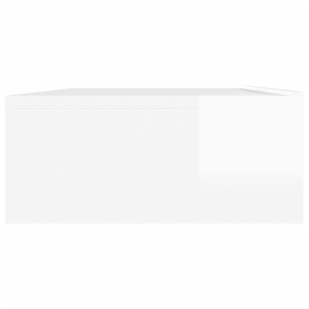 TV-Schrank mit LED-Leuchten Hochglanz-Weiß 90x35x15,5 cm