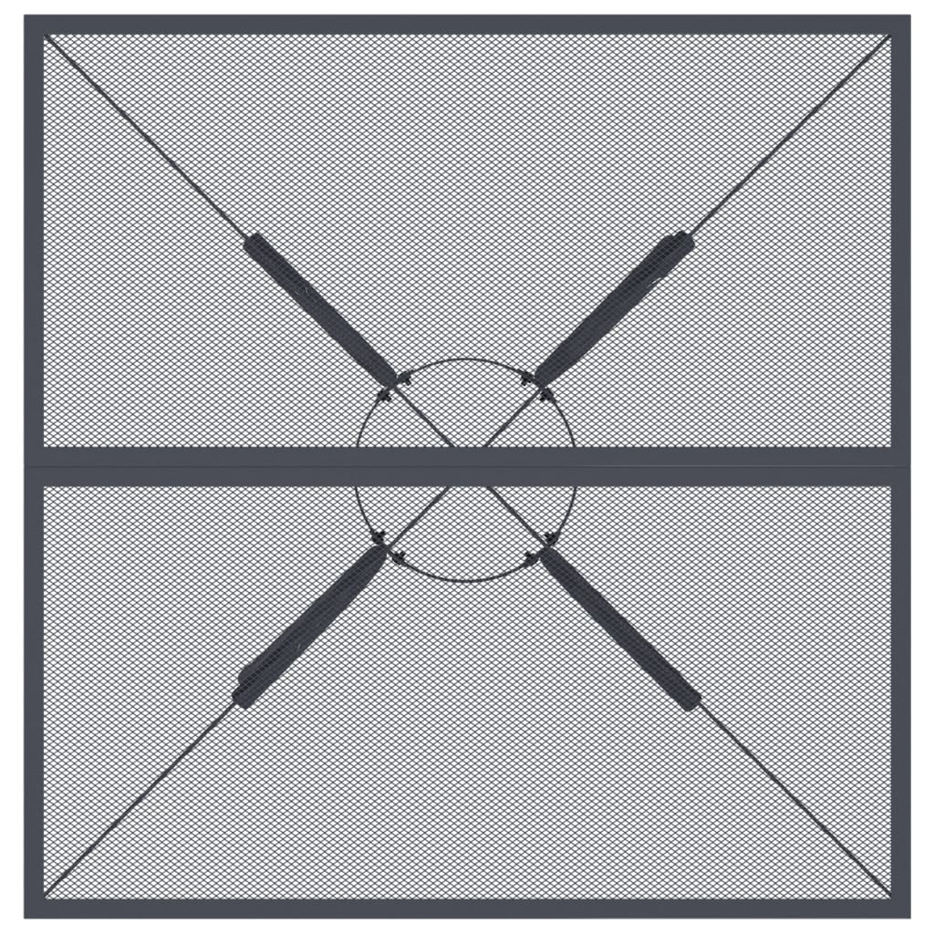 Gartentisch Anthrazit 80x80x72,5 cm Stahlgeflecht