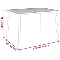 Thumbnail for Gartentisch Anthrazit 110x80x71 cm Stahl