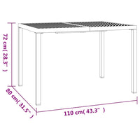Thumbnail for Gartentisch Anthrazit 110x80x72 cm Stahl