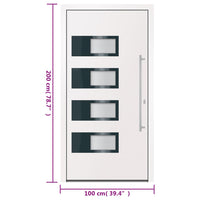 Thumbnail for Haustür Weiß 100x200 cm Aluminium und PVC