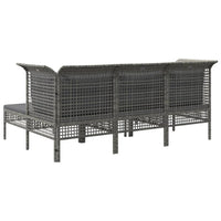Thumbnail for 5-tlg. Garten-Lounge-Set mit Kissen Grau Poly Rattan