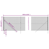 Thumbnail for Maschendrahtzaun Grün 2,2x25 m Verzinkter Stahl