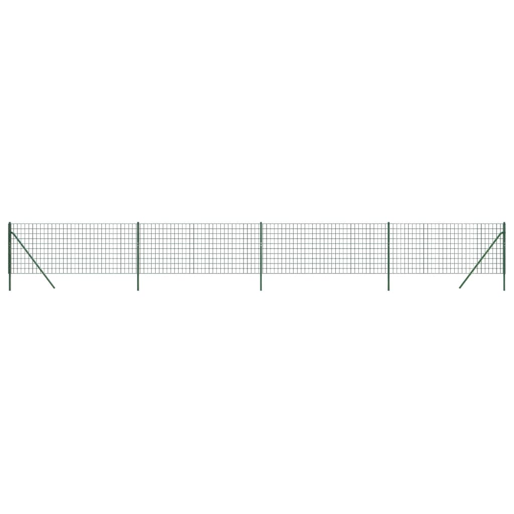 Maschendrahtzaun Grün 0,8x10 m Verzinkter Stahl