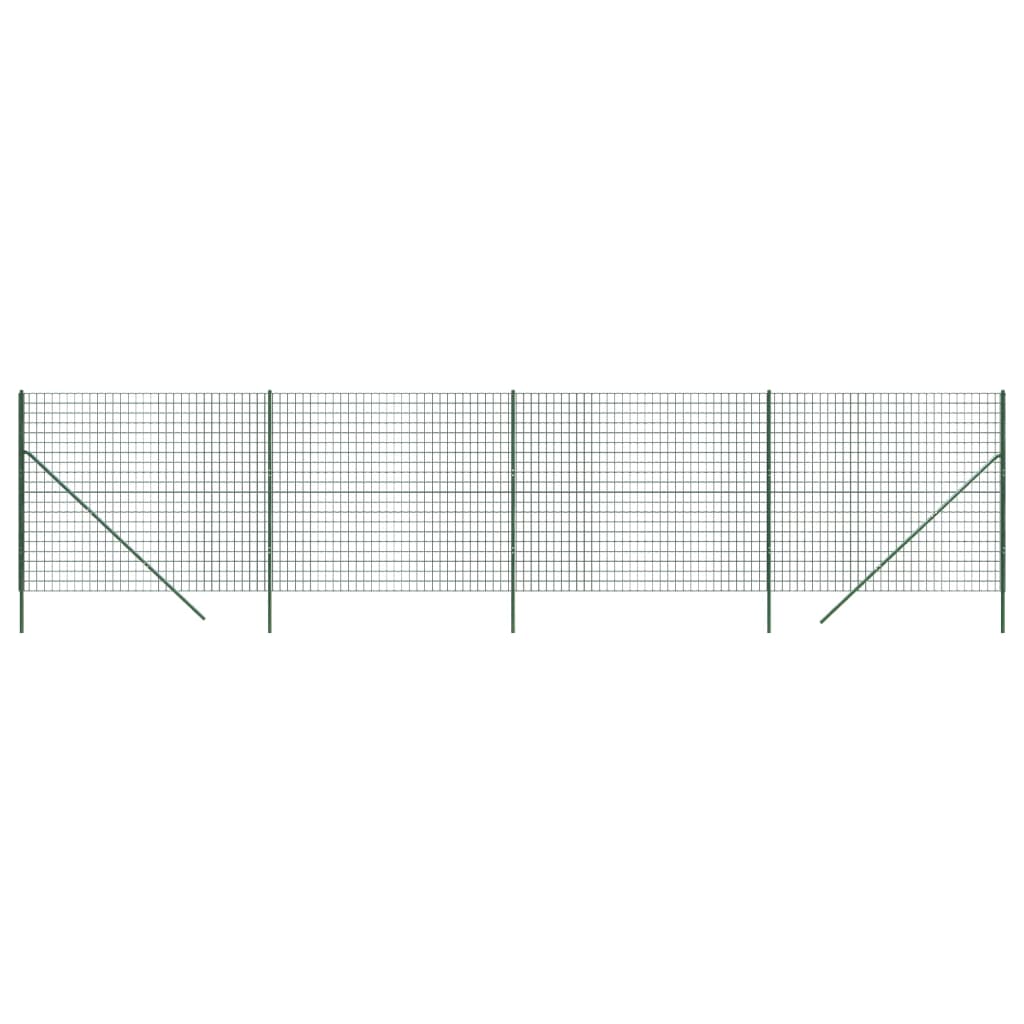 Maschendrahtzaun Grün 1,4x10 m Verzinkter Stahl