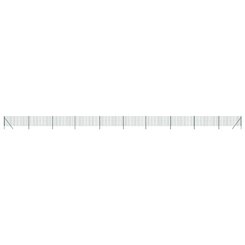 Maschendrahtzaun Grün 1,1x25 m Verzinkter Stahl