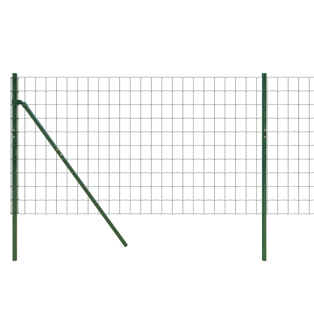 Maschendrahtzaun Grün 1,1x25 m Verzinkter Stahl
