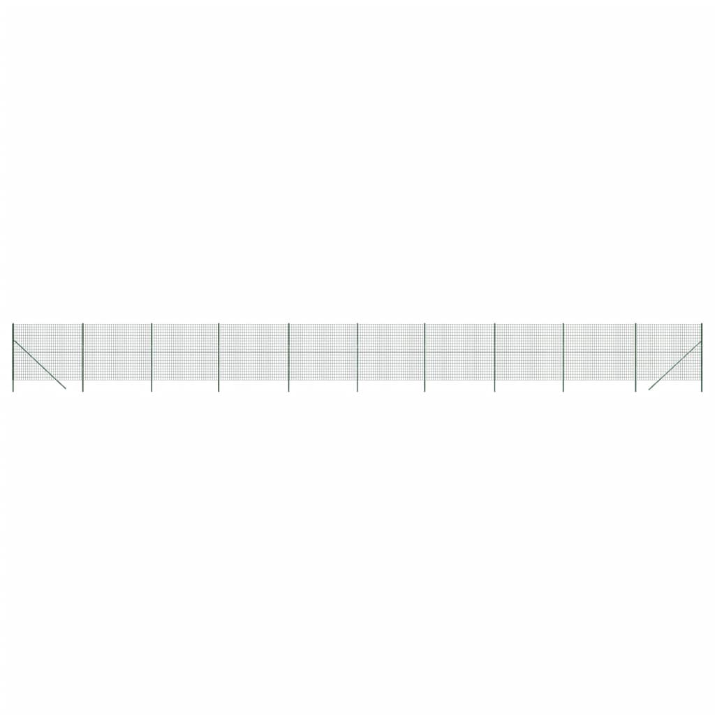 Maschendrahtzaun Grün 1,4x25 m Verzinkter Stahl