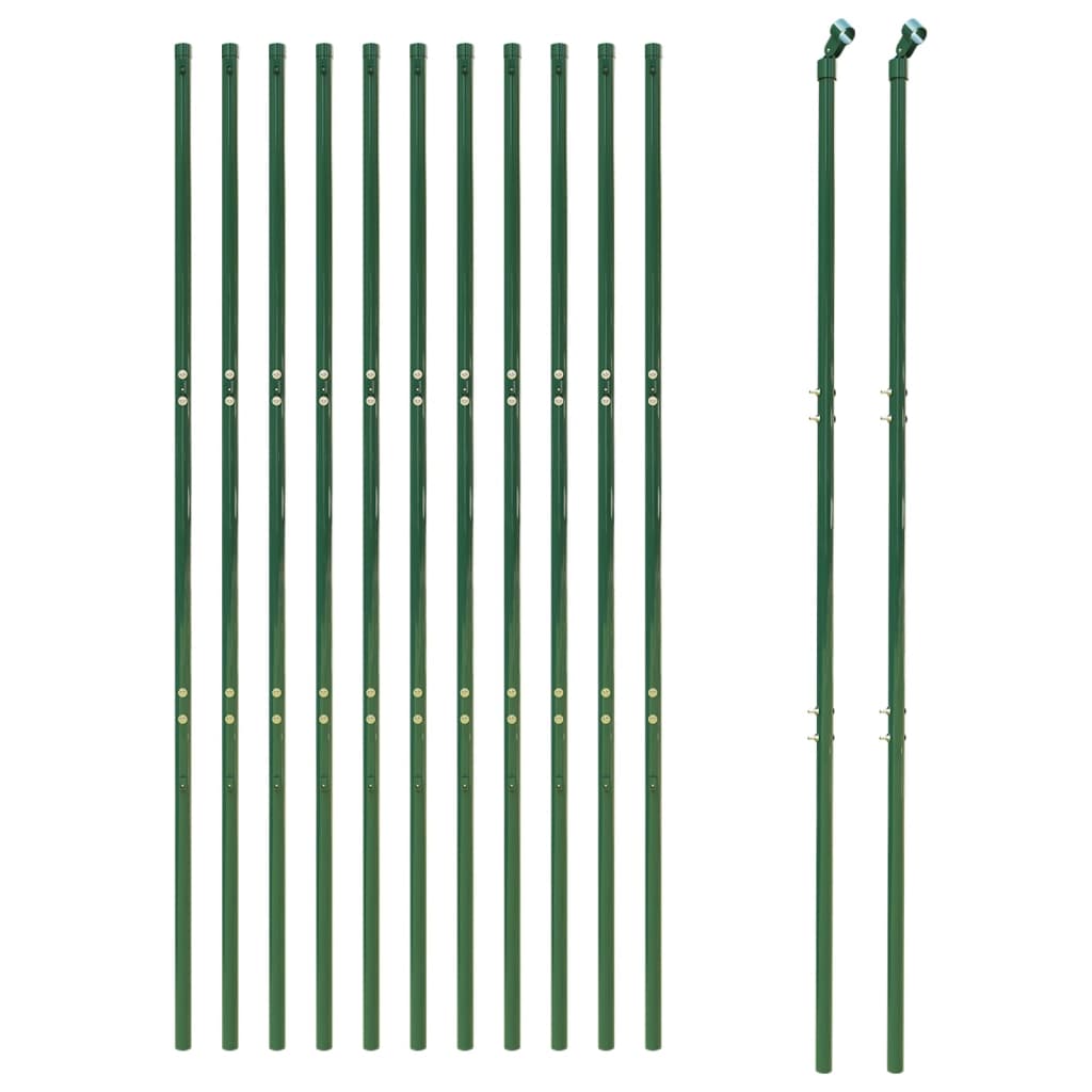 Maschendrahtzaun Grün 1,4x25 m Verzinkter Stahl