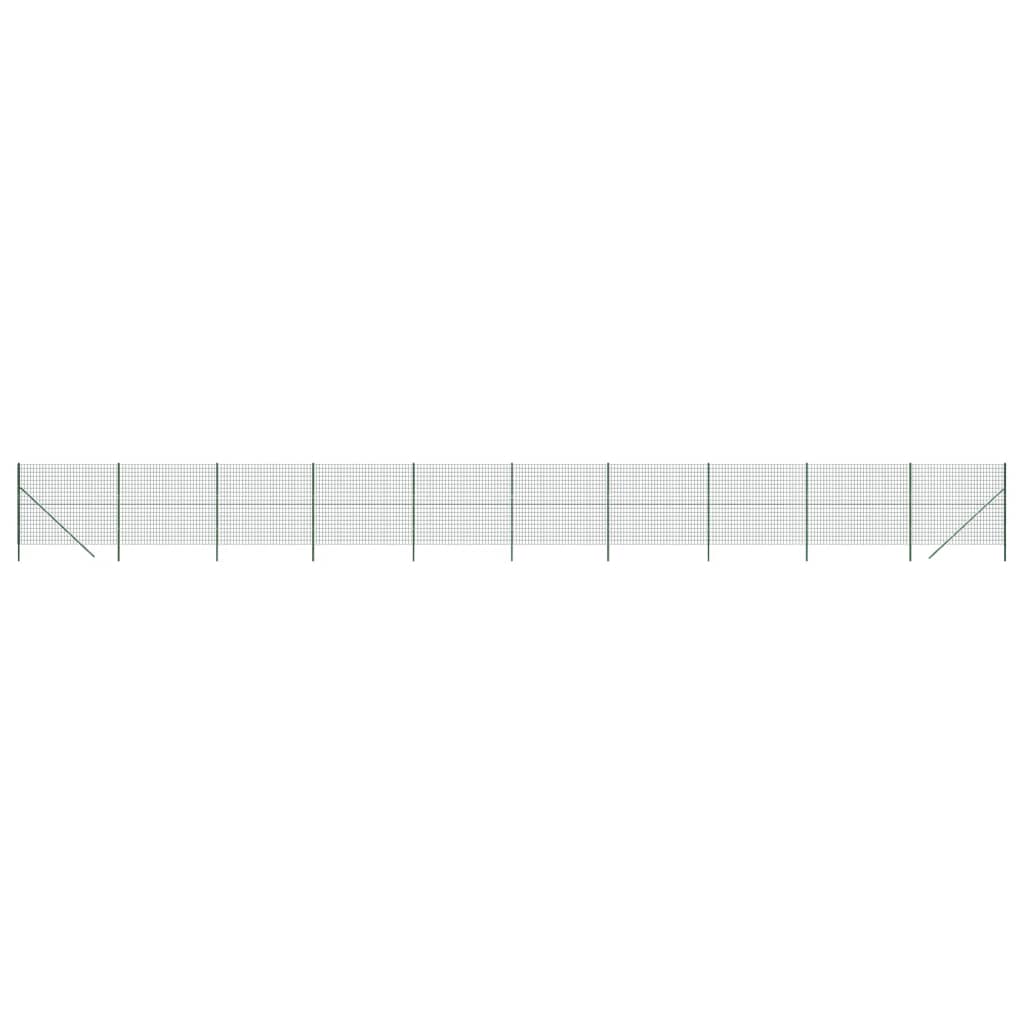 Maschendrahtzaun Grün 2,2x25 m Verzinkter Stahl