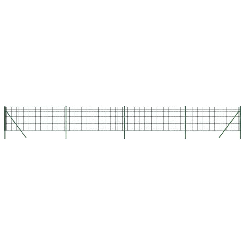 Maschendrahtzaun Grün 0,8x10 m Verzinkter Stahl