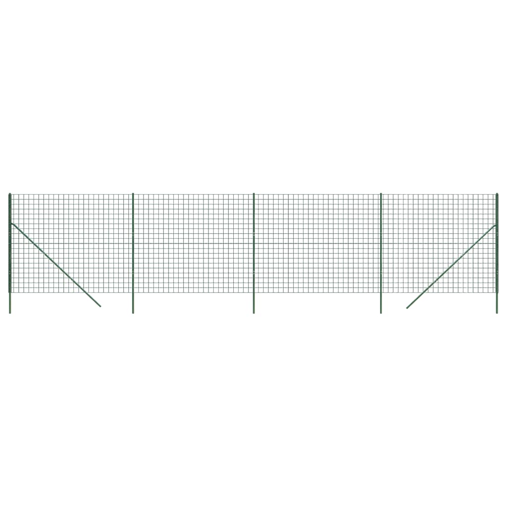 Maschendrahtzaun Grün 2x10 m Verzinkter Stahl