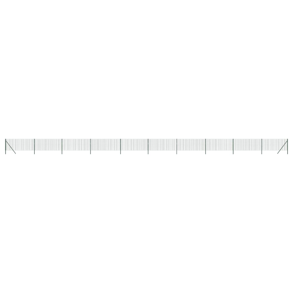 Maschendrahtzaun Grün 1,1x25 m Verzinkter Stahl
