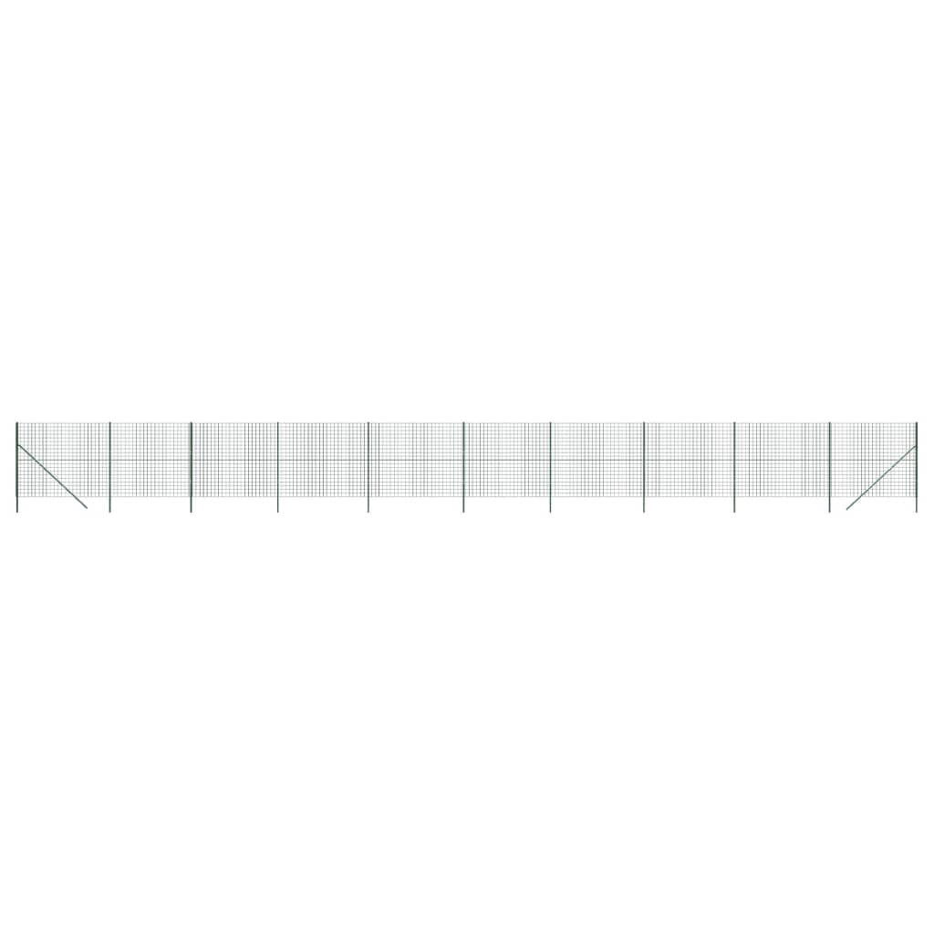 Maschendrahtzaun Grün 2,2x25 m Verzinkter Stahl