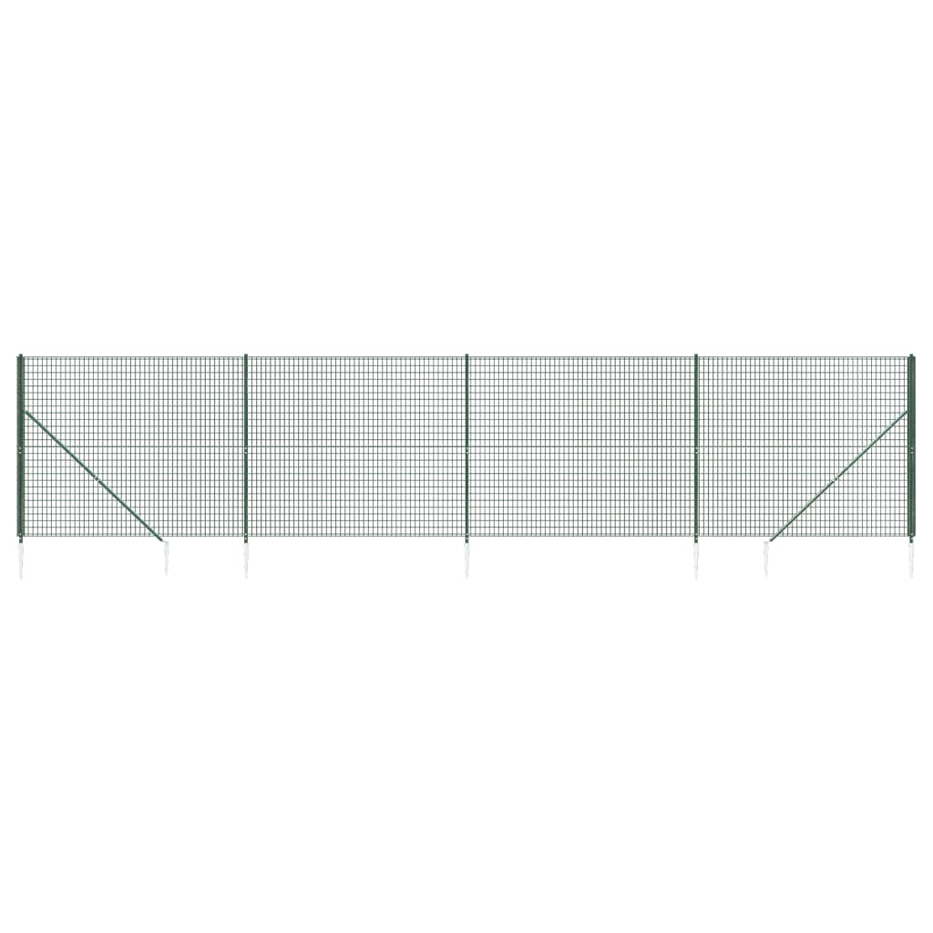 Maschendrahtzaun mit Bodenhülsen Grün 2x10 m