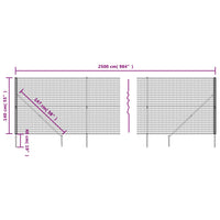 Thumbnail for Maschendrahtzaun mit Bodenhülsen Grün 1,4x25 m