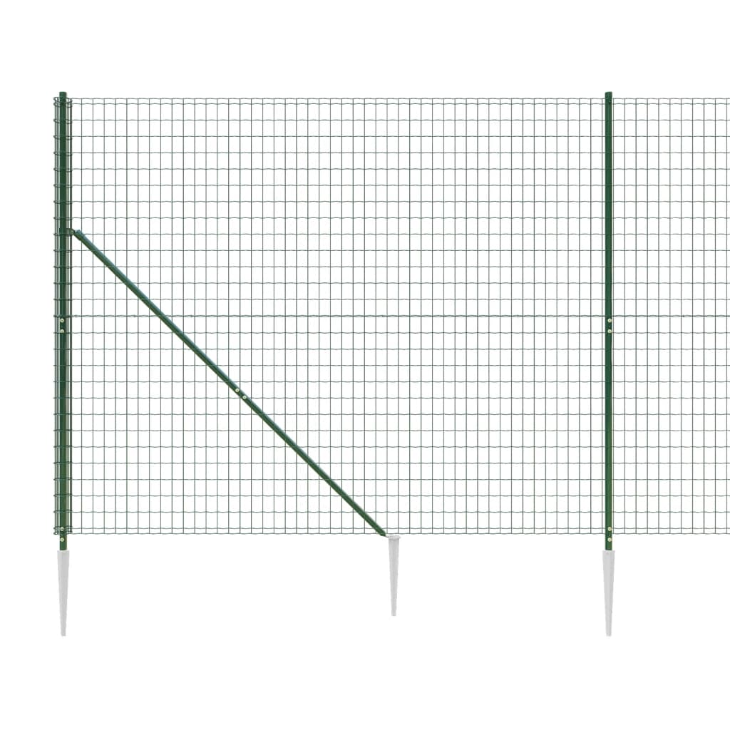 Maschendrahtzaun mit Bodenhülsen Grün 2,2x25 m