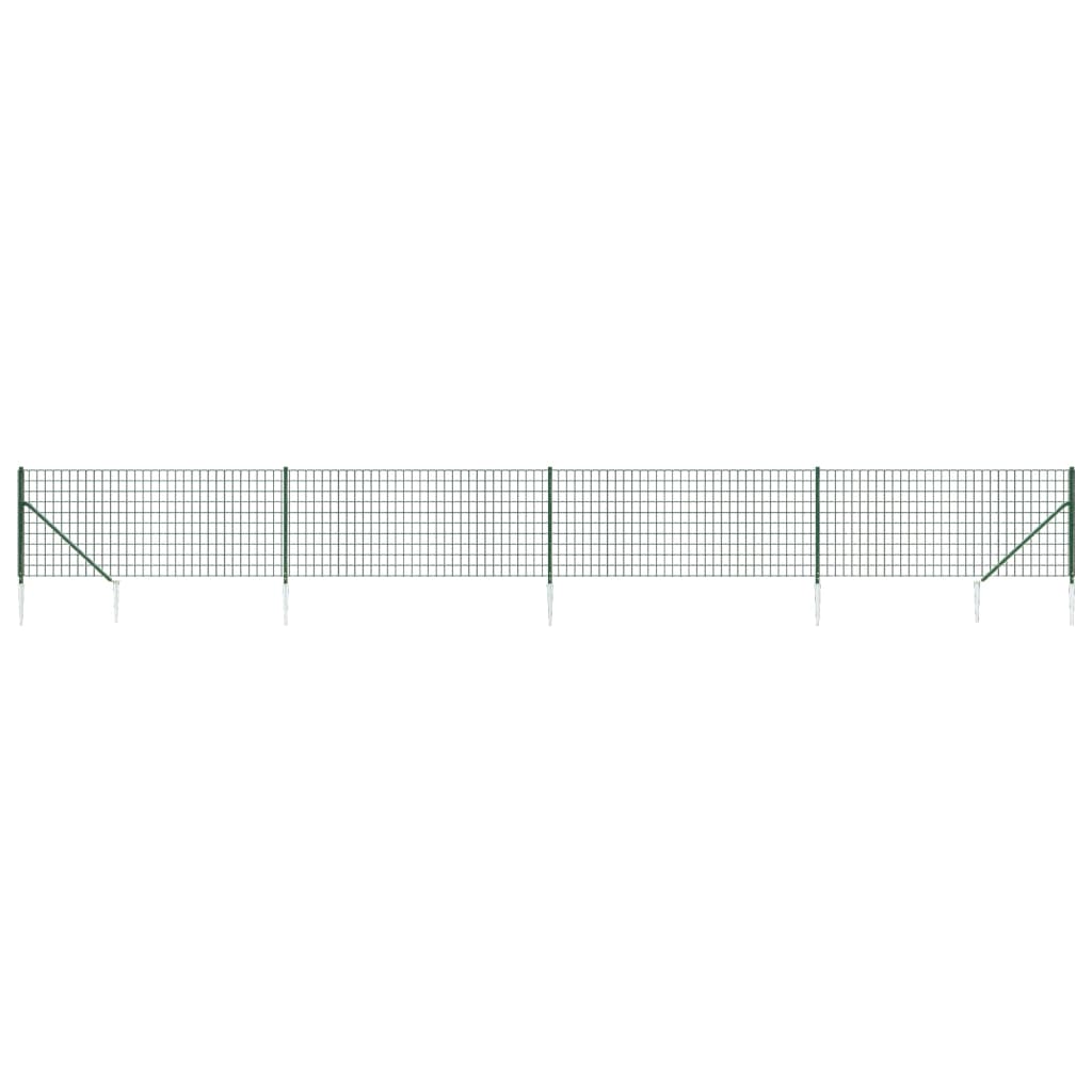 Maschendrahtzaun mit Bodenhülsen Grün 1,1x10 m
