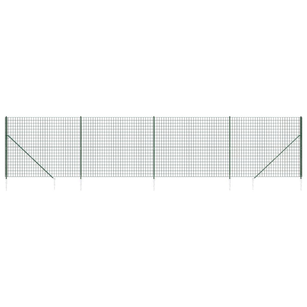 Maschendrahtzaun mit Bodenhülsen Grün 1,6x10 m