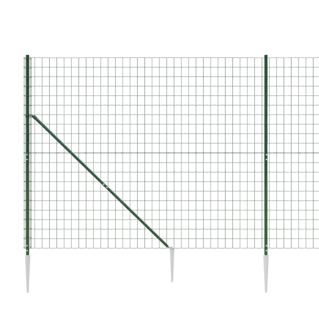 Maschendrahtzaun mit Bodenhülsen Grün 1,6x10 m