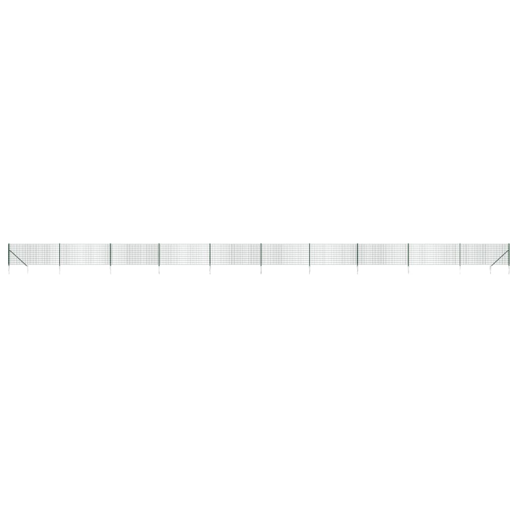 Maschendrahtzaun mit Bodenhülsen Grün 1,1x25 m
