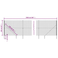 Thumbnail for Maschendrahtzaun mit Bodenhülsen Grün 1,6x25 m