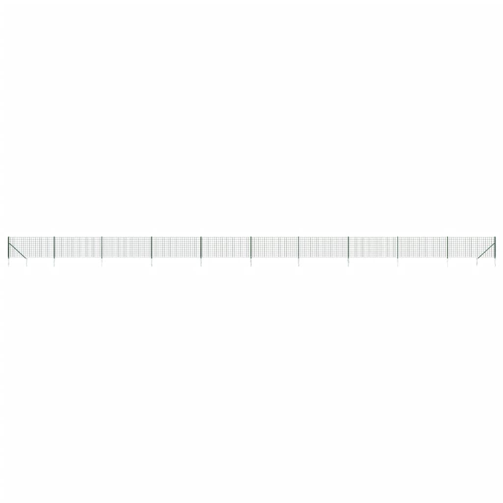 Maschendrahtzaun mit Bodenhülsen Grün 0,8x25 m