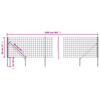 Thumbnail for Maschendrahtzaun mit Bodenhülsen Grün 0,8x25 m