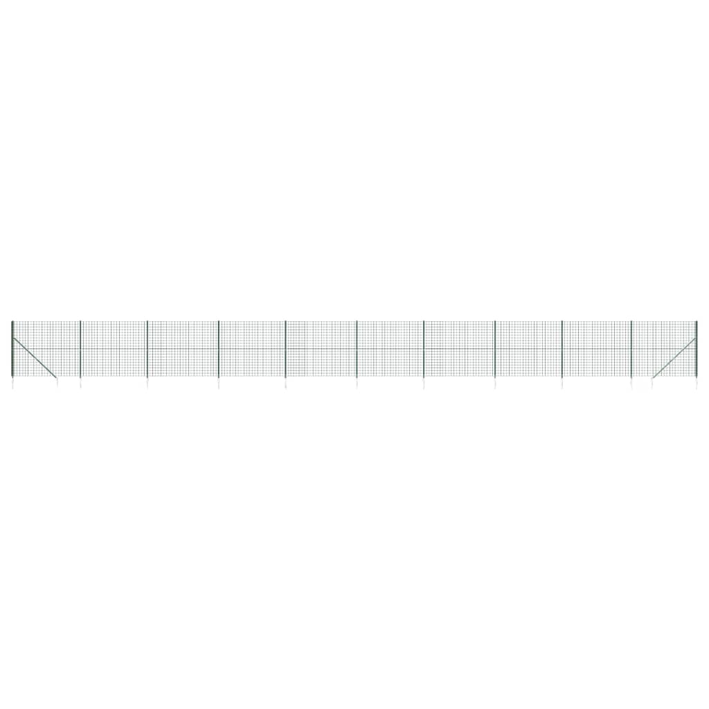 Maschendrahtzaun mit Bodenhülsen Grün 2,2x25 m