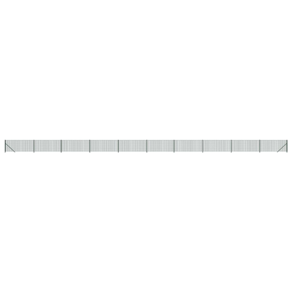 Maschendrahtzaun mit Bodenflansch Grün 1x25 m