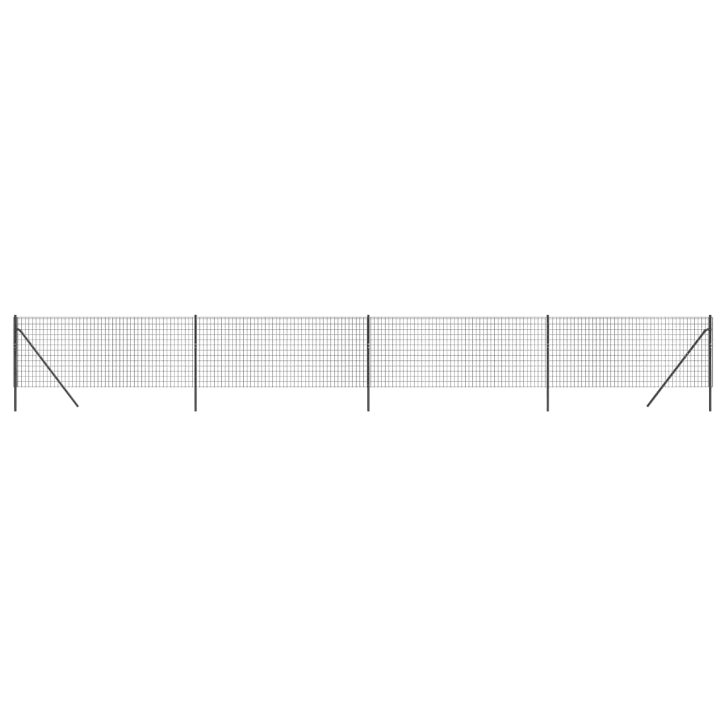 Maschendrahtzaun Anthrazit 0,8x10 m Verzinkter Stahl