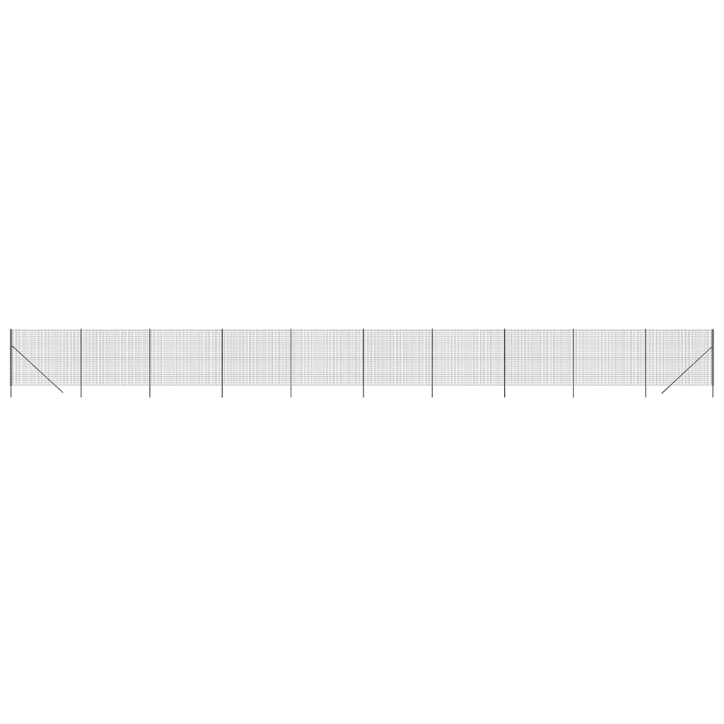 Maschendrahtzaun Anthrazit 2,2x25 m Verzinkter Stahl