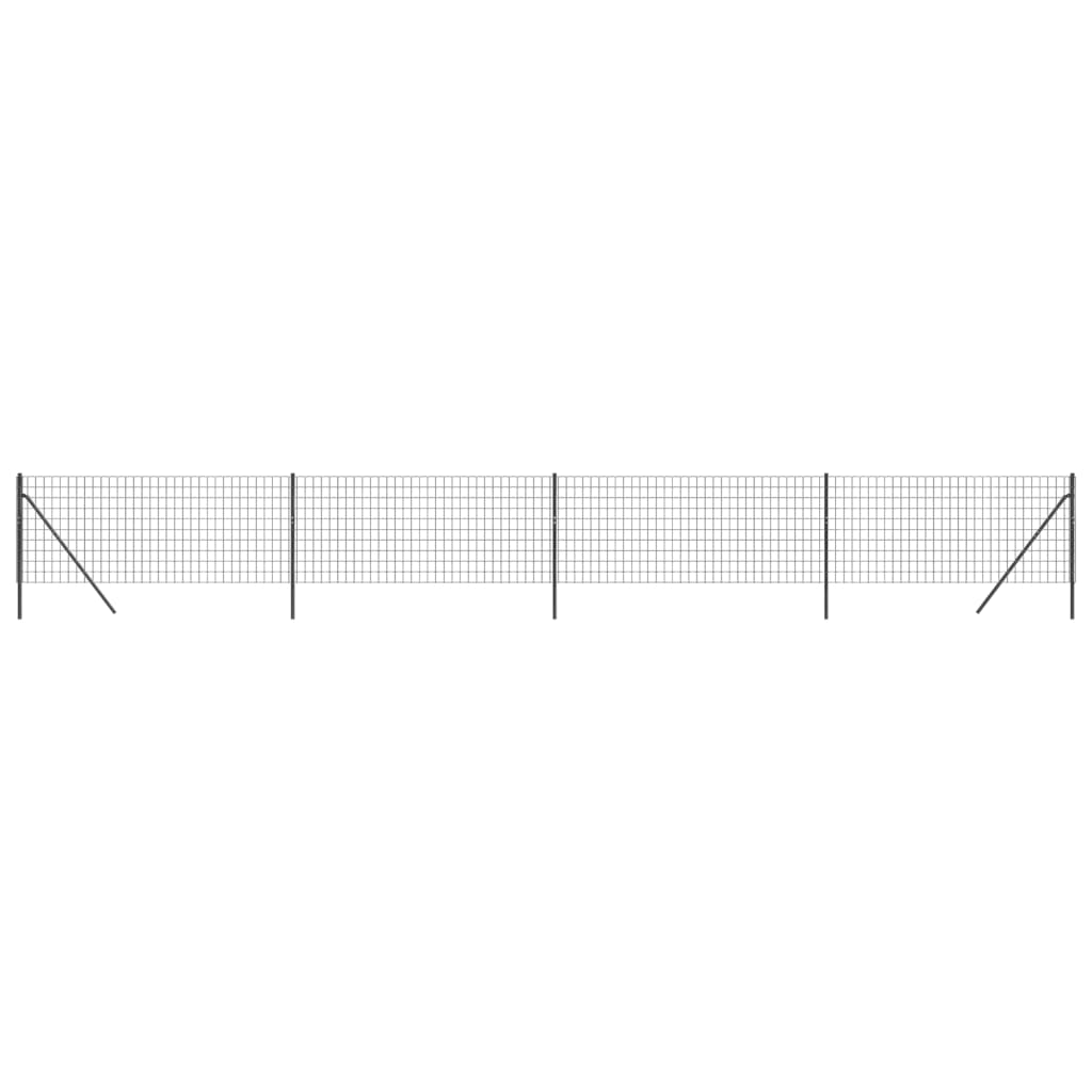 Maschendrahtzaun Anthrazit 0,8x10 m Verzinkter Stahl