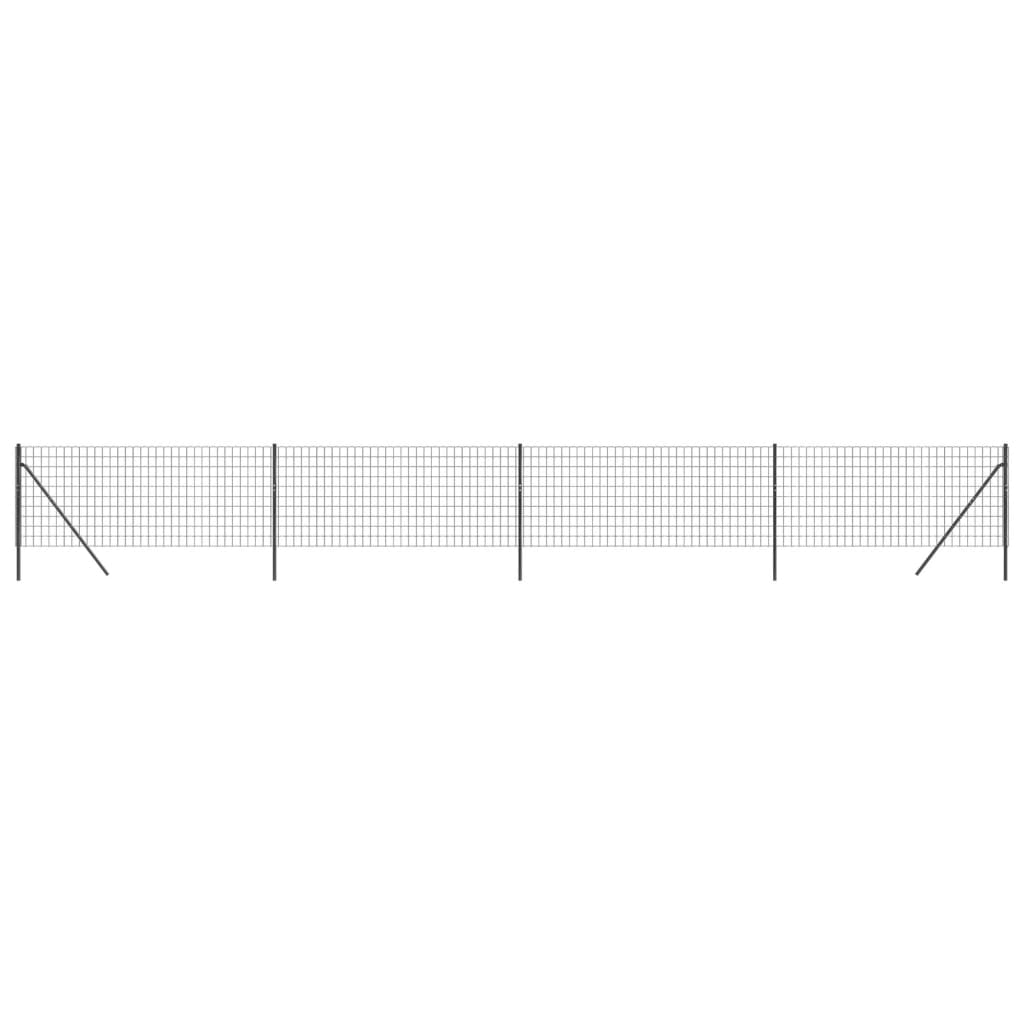 Maschendrahtzaun Anthrazit 1x10 m Verzinkter Stahl