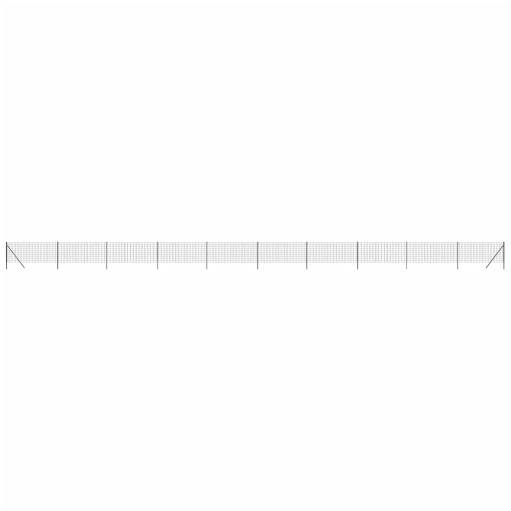 Maschendrahtzaun Anthrazit 0,8x25 m Verzinkter Stahl