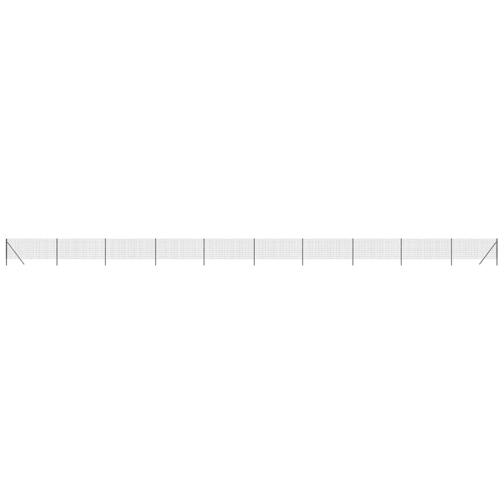 Maschendrahtzaun Anthrazit 1,1x25 m Verzinkter Stahl