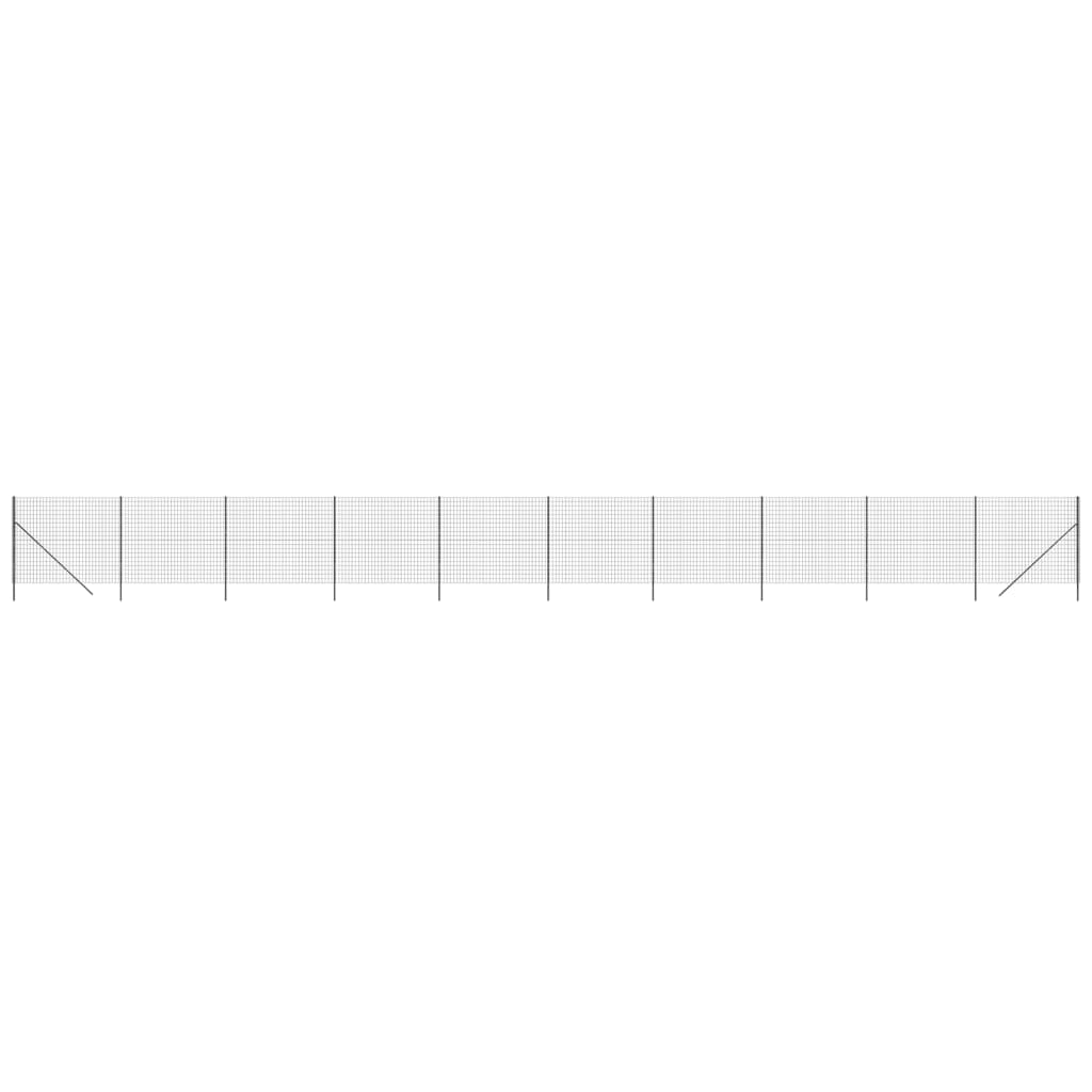 Maschendrahtzaun Anthrazit 1,8x25 m Verzinkter Stahl