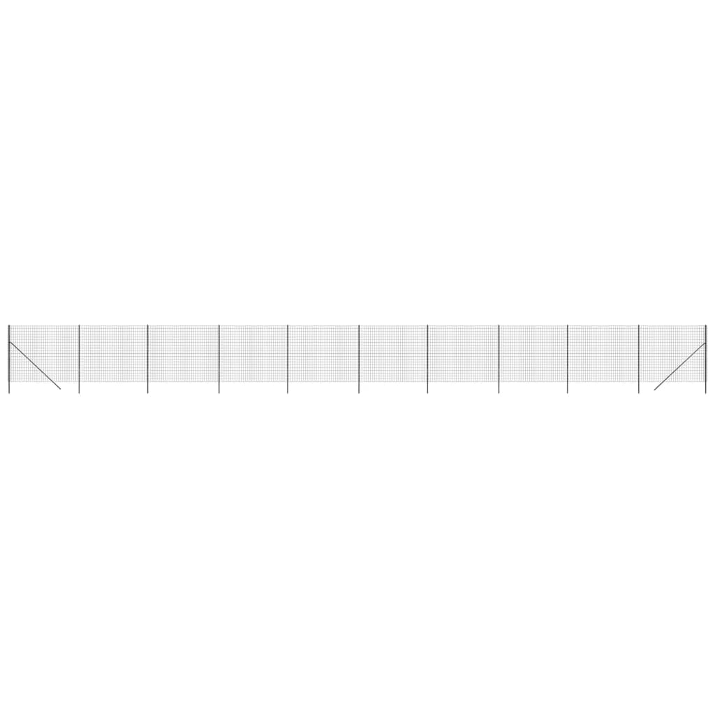 Maschendrahtzaun Anthrazit 2x25 m Verzinkter Stahl