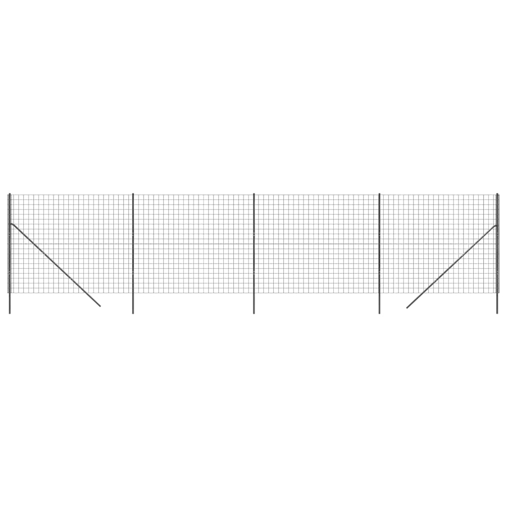 Maschendrahtzaun Anthrazit 1,4x10 m Verzinkter Stahl