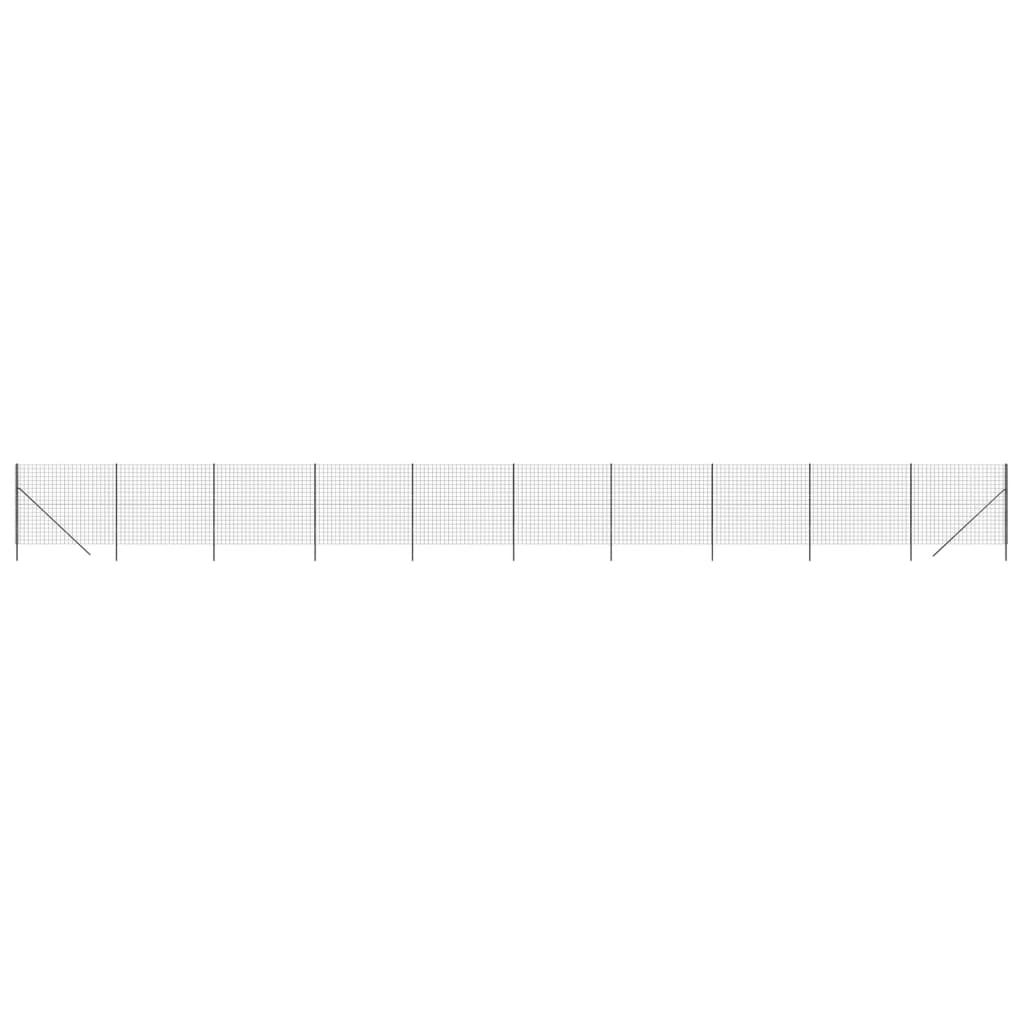 Maschendrahtzaun Anthrazit 2x25 m Verzinkter Stahl