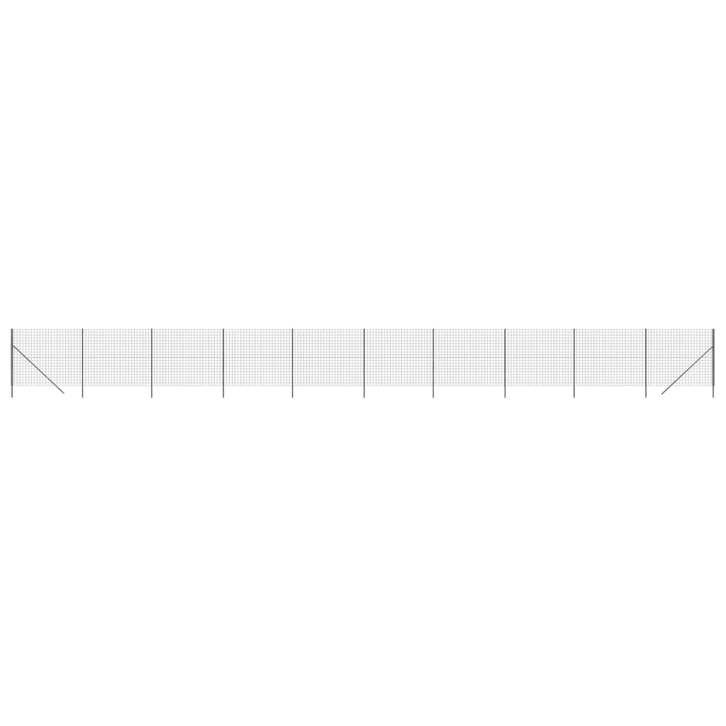 Maschendrahtzaun Anthrazit 2,2x25 m Verzinkter Stahl